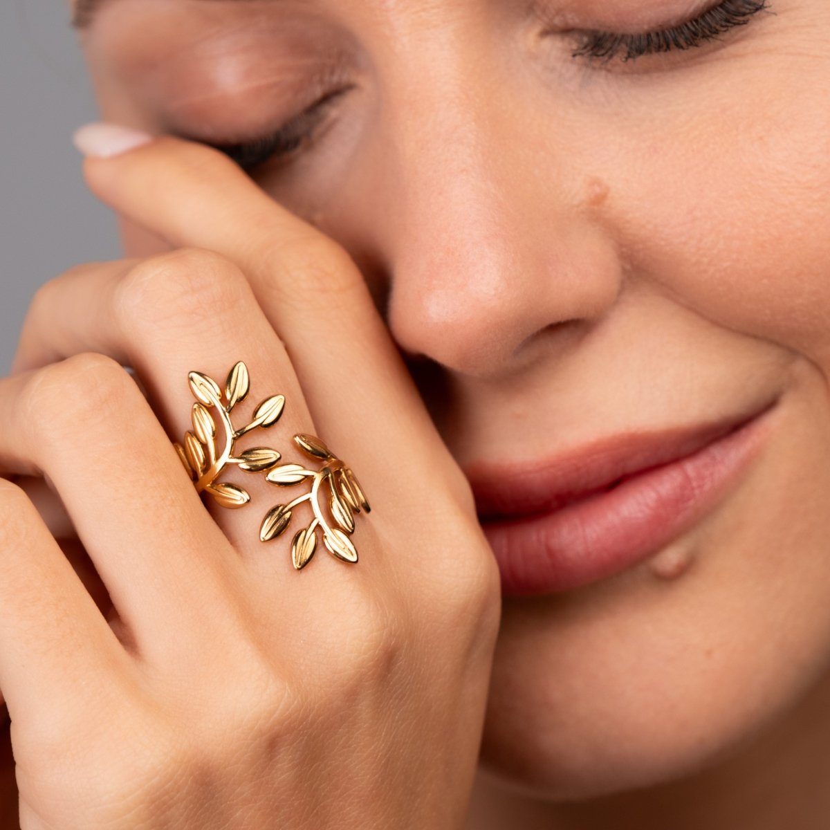 Branches Adjustable Ring 18k Gold Plated