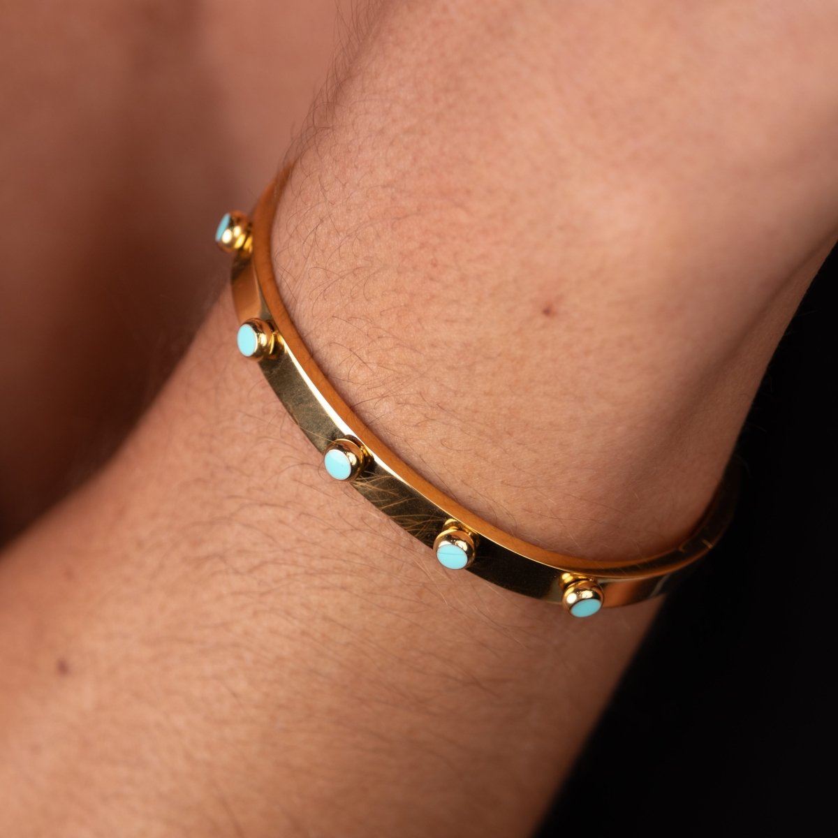 Aqua Stone Bracelet 18k Gold Plated