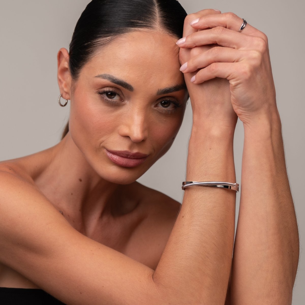 Double Harmony Bangle - Silver