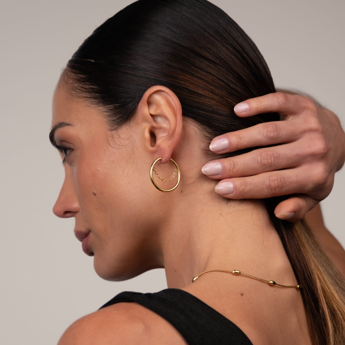 Kite Hoop Earrings 18k Gold Plated