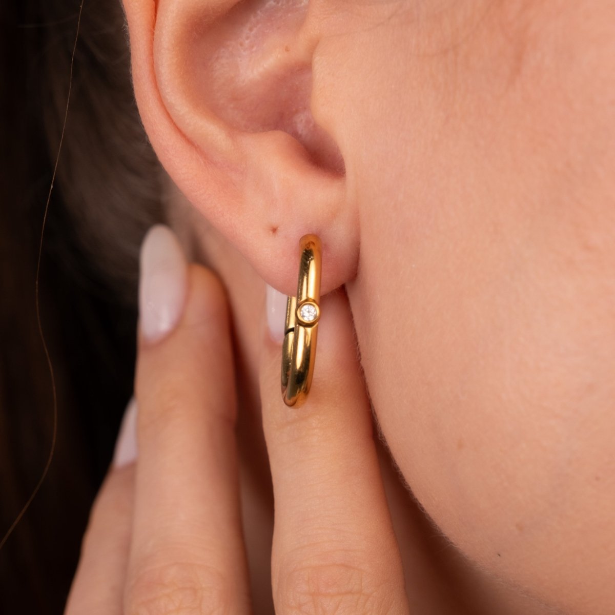 Shine Hoop Earrings 18k Gold Plated