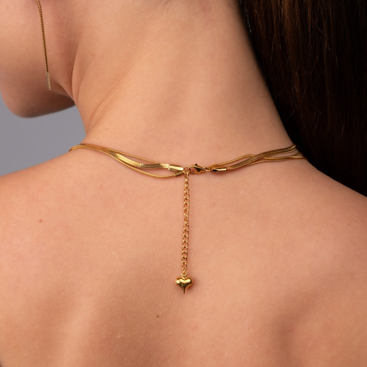 Celine Triple-Layer Mesh 18k Gold Plated Necklace
