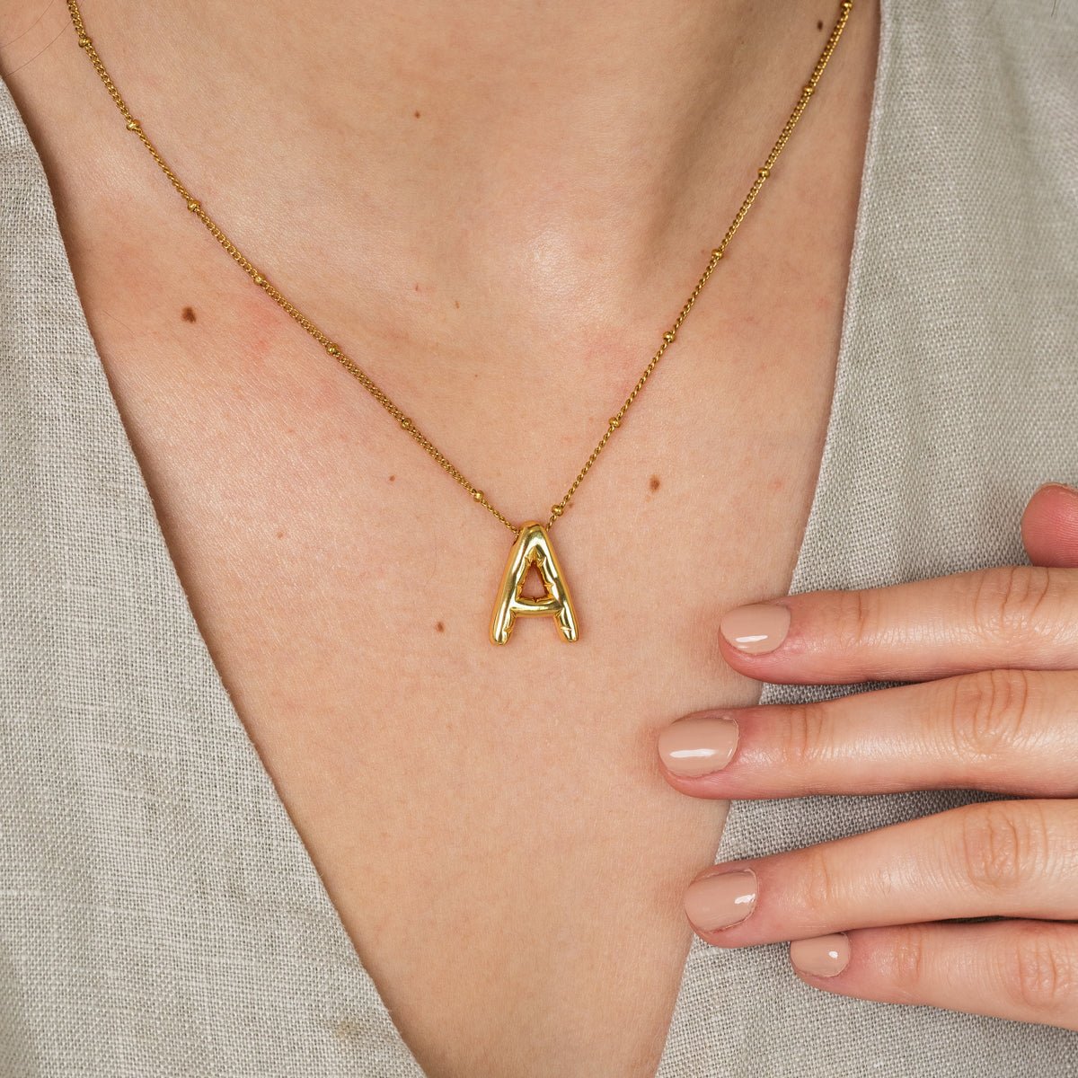 Bold Initial Letter Necklace – 18k Gold Plated
