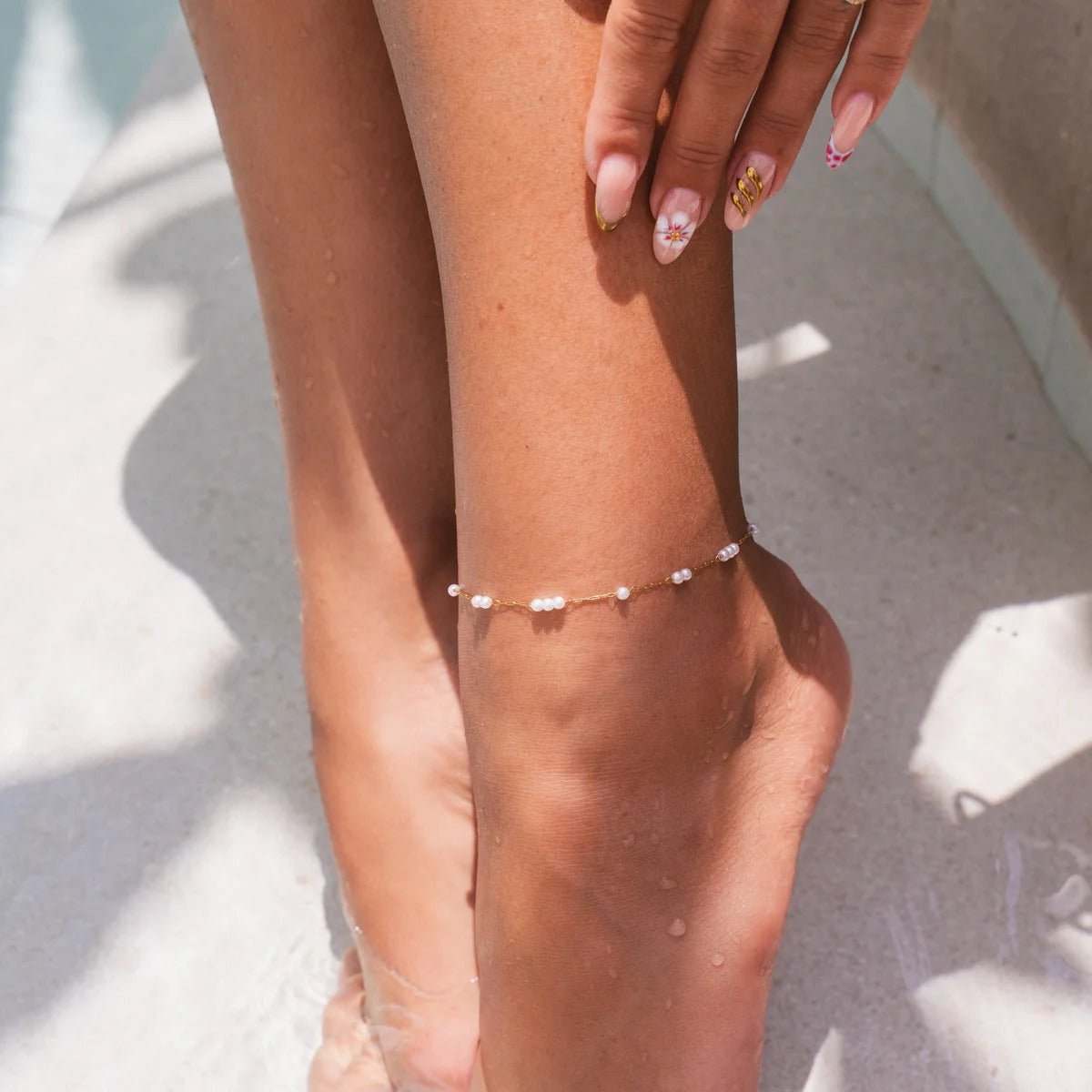 Delicate Pearl Anklet - 18k Gold Plated