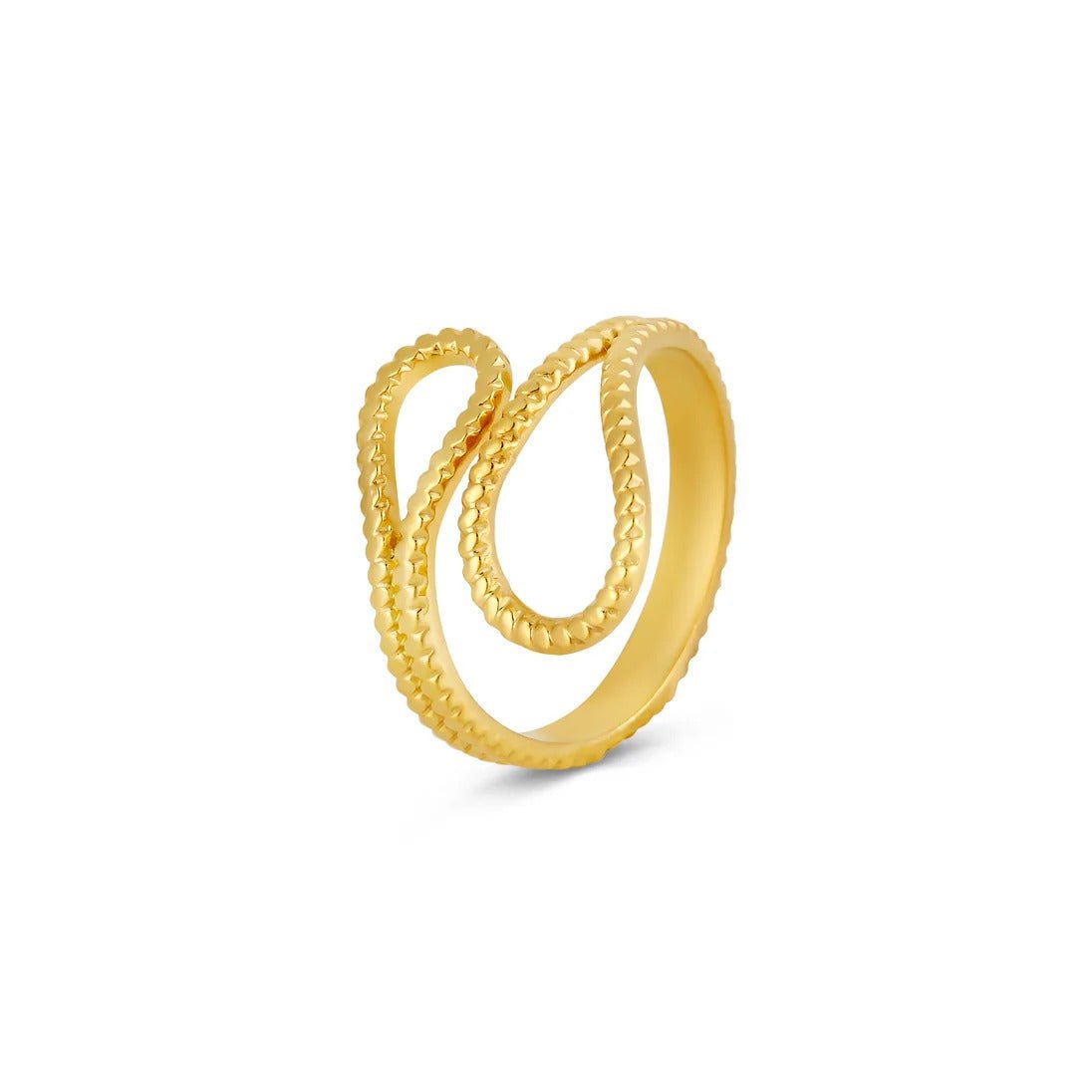 Ava Abstract Adjustable Ring - 18k Gold Plated