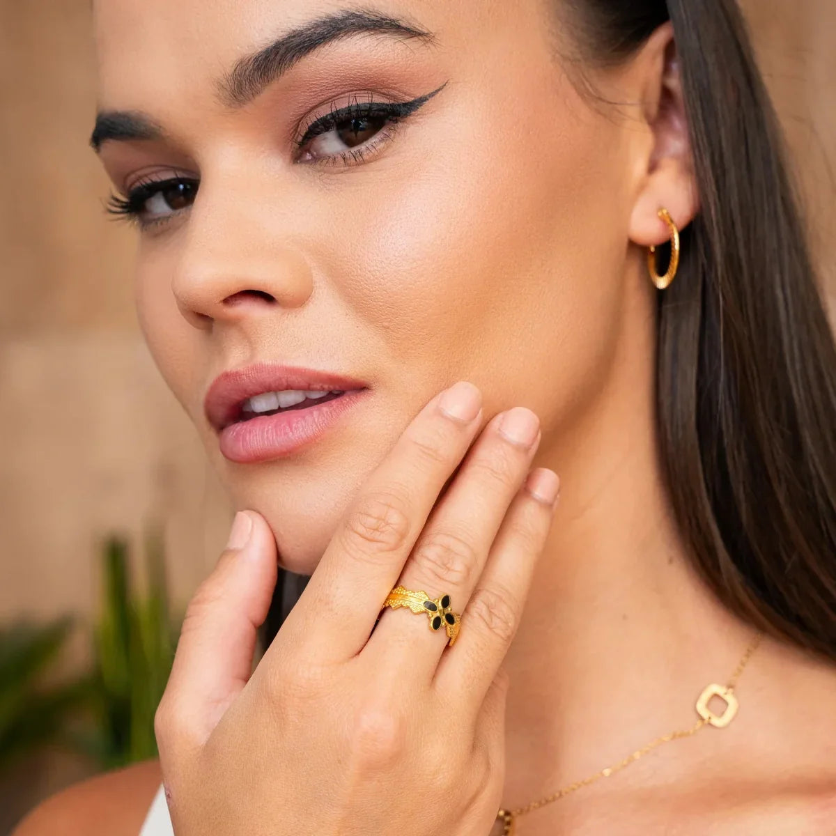 Blossom Adjustable Ring - 18k Gold Plated