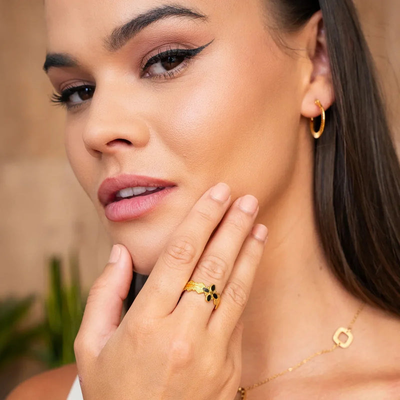 Blossom Adjustable Ring - 18k Gold Plated