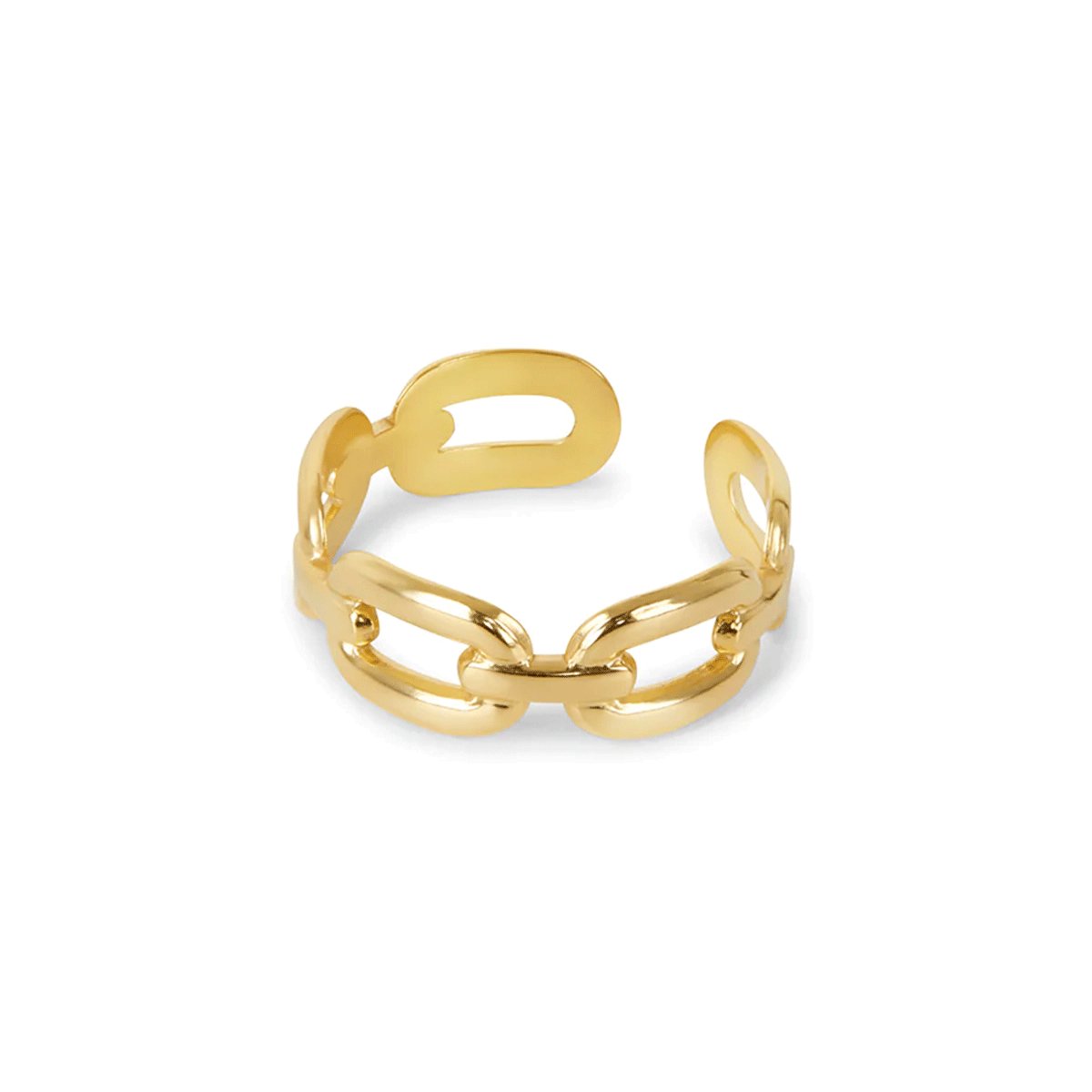 Link Adjustable 18k Gold Plated Ring