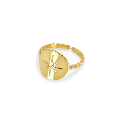 Nautical Star Adjustable Ring - 18k Gold Plated