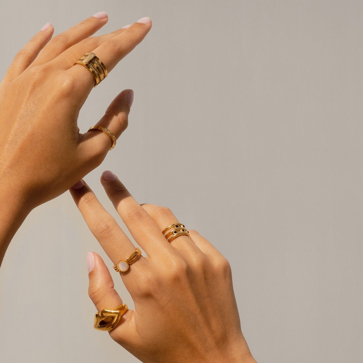 Melina Adjustable 18k Gold Plated Ring