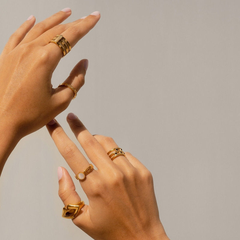 Melina Adjustable 18k Gold Plated Ring