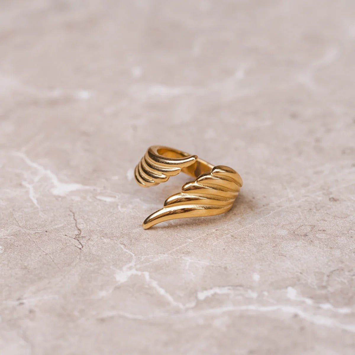 Wings of Freedom Adjustable Ring 18k Gold Plated