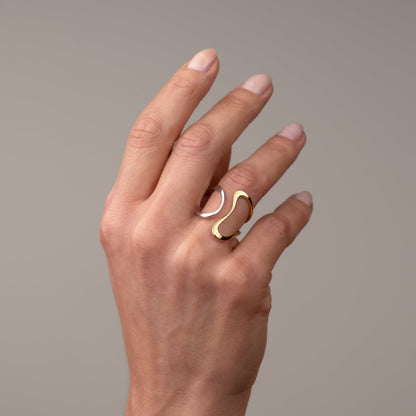 Contour Adjustable Ring Gold and Silver Two-Tone
