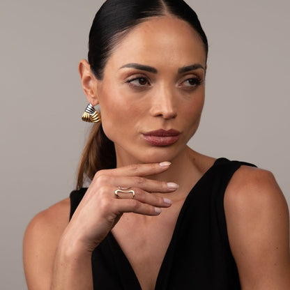 Contour Adjustable Ring Gold and Silver Two-Tone