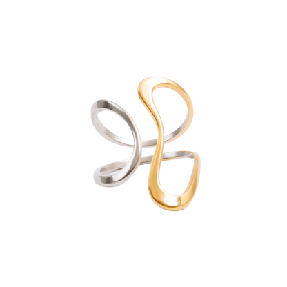 Contour Adjustable Ring Gold and Silver Two-Tone