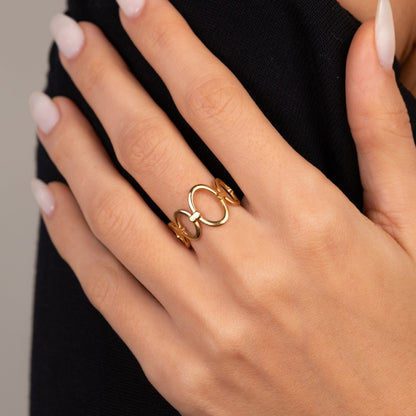 Openwork Links Adjustable Ring 18k Gold Plated