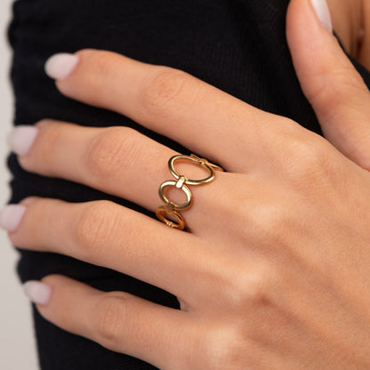Openwork Links Adjustable Ring 18k Gold Plated