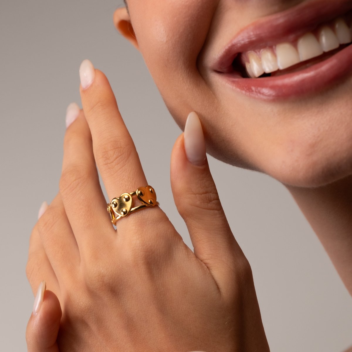 Eternal Heart Adjustable Ring - 18k Gold Plated