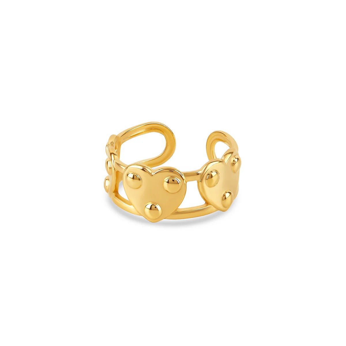 Eternal Heart Adjustable Ring - 18k Gold Plated