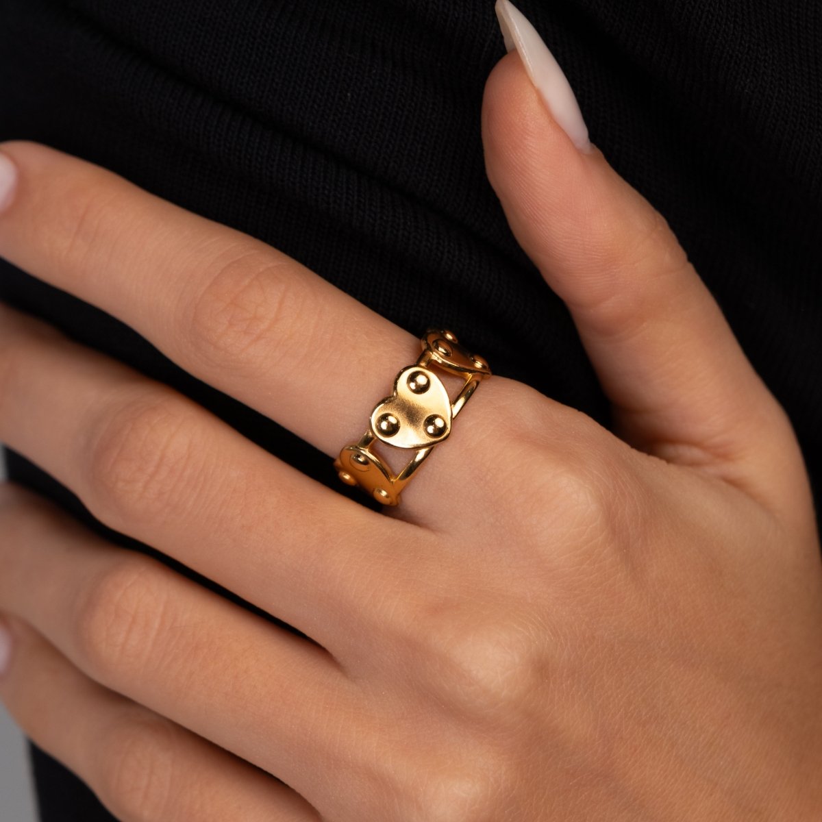 Eternal Heart Adjustable Ring - 18k Gold Plated