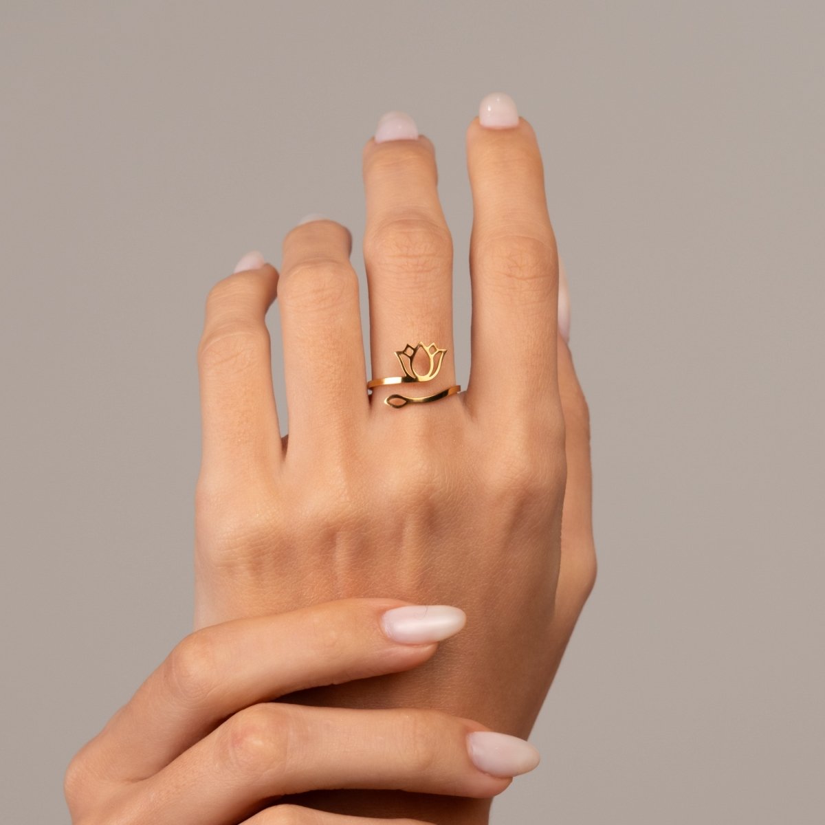 Lotus Flower Ring 18k Gold Plated