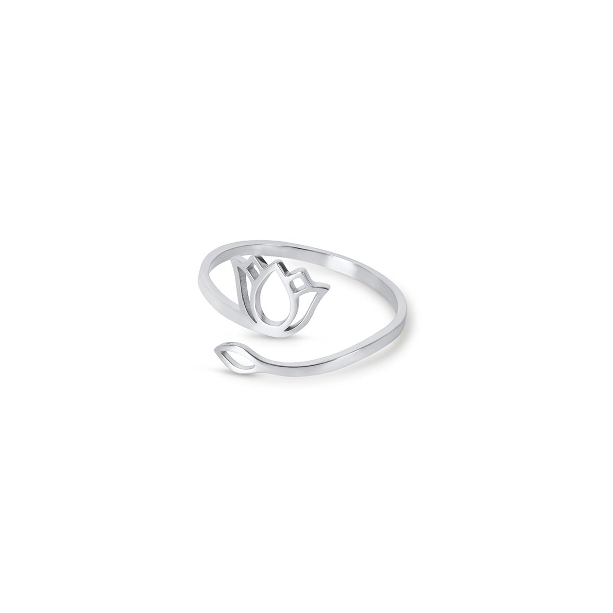 Lotus Flower Ring 18k Gold Plated - Silver