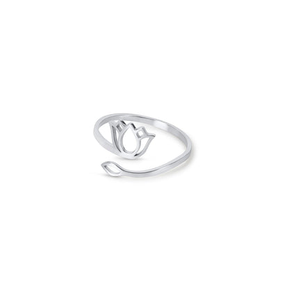 Lotus Flower Ring 18k Gold Plated - Silver