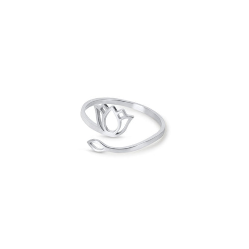 Lotus Flower Ring 18k Gold Plated - Silver