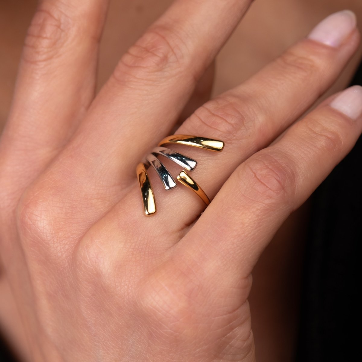 Flow Adjustable Ring Gold and Silver Two-Tone