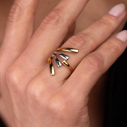 Flow Adjustable Ring Gold and Silver Two-Tone