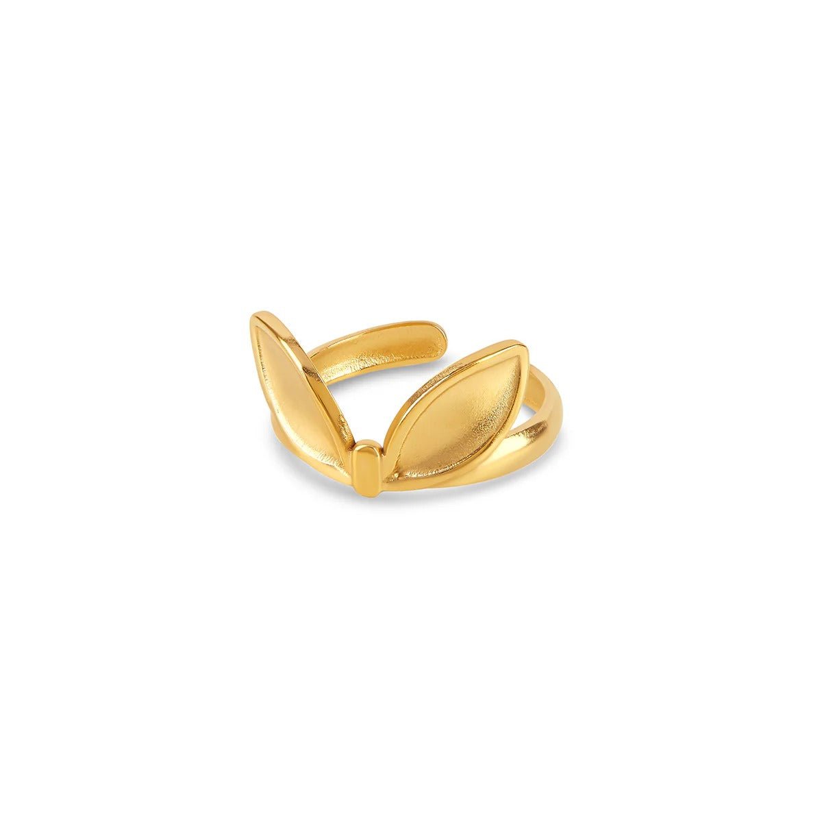 Leaves Adjustable Ring 18k Gold Plated