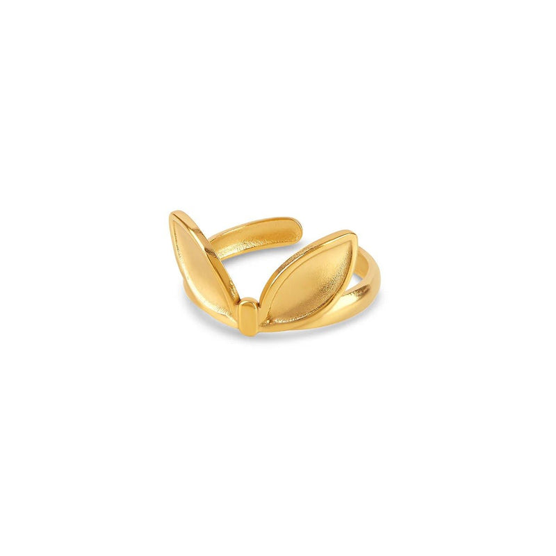Leaves Adjustable Ring 18k Gold Plated