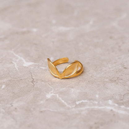 Leaves Adjustable Ring 18k Gold Plated