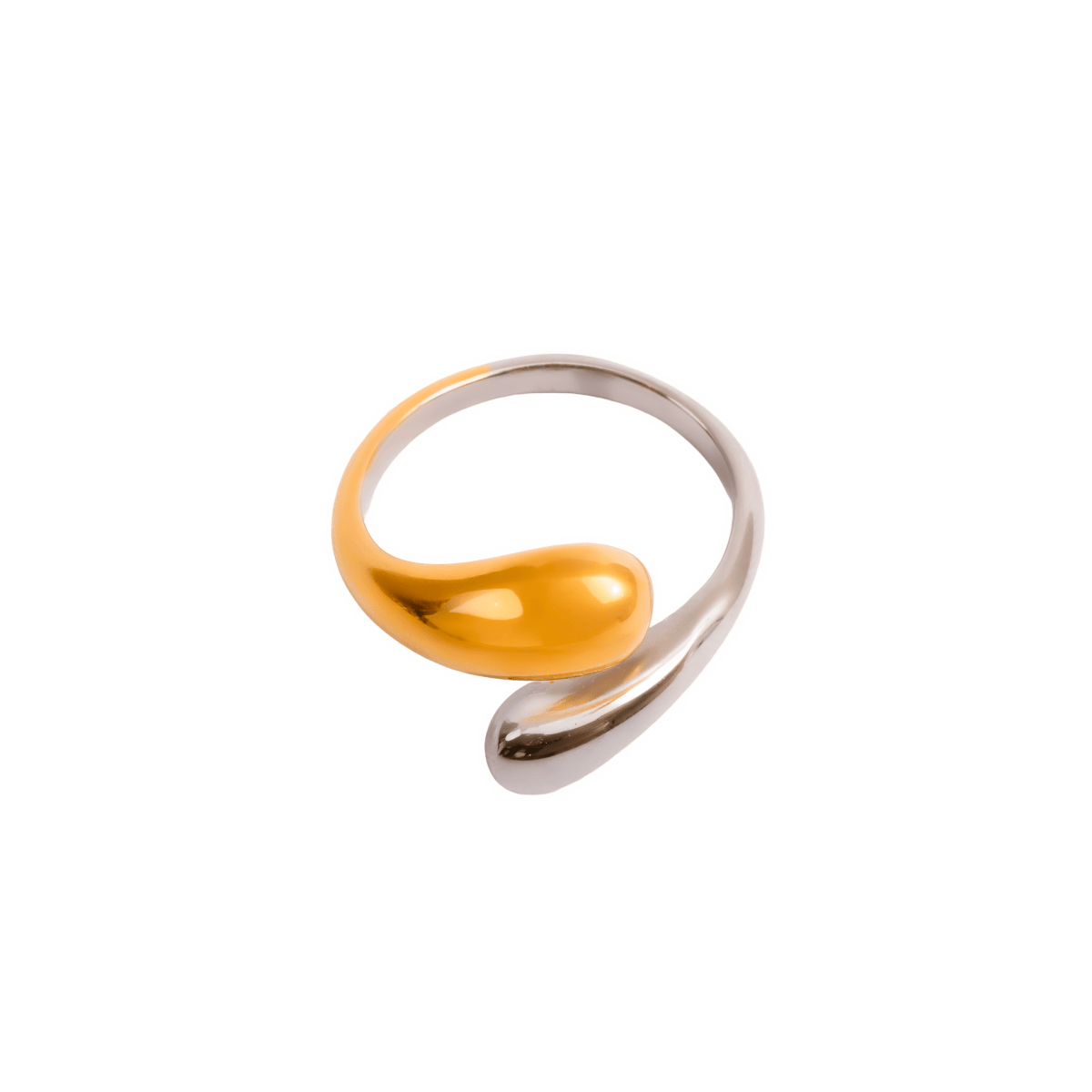 Droplet Adjustable Ring Gold and Silver Two-Tone