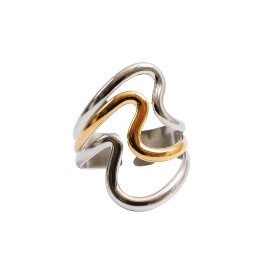 Dual Harmony Adjustable Ring Gold and Silver Two-Tone