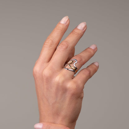 Dual Harmony Adjustable Ring Gold and Silver Two-Tone