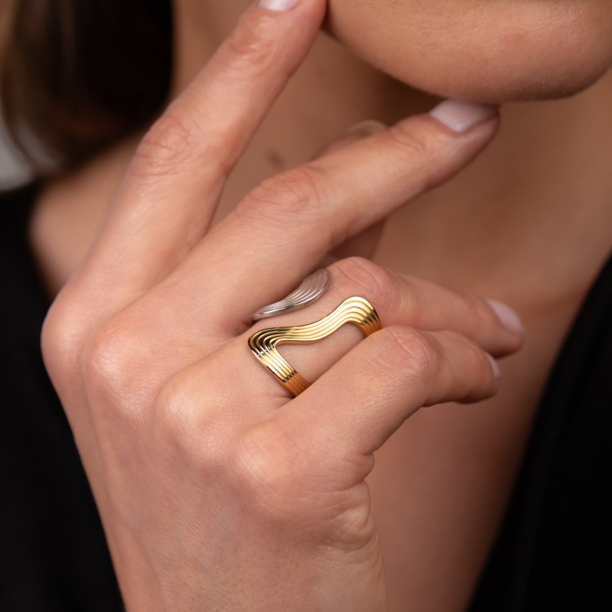 Infinity Adjustable Ring Gold and Silver Two-Tone