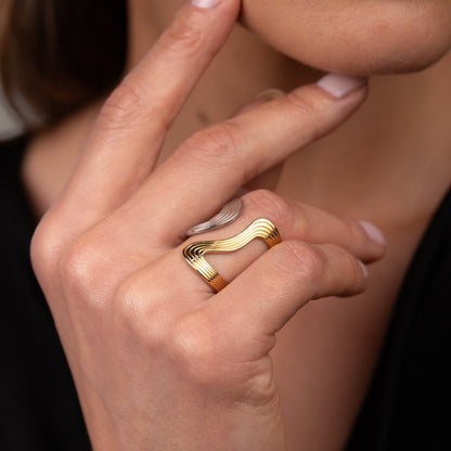 Infinity Adjustable Ring Gold and Silver Two-Tone