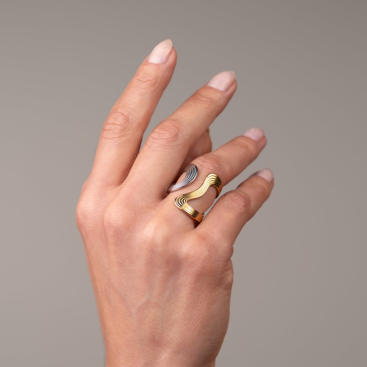 Infinity Adjustable Ring Gold and Silver Two-Tone