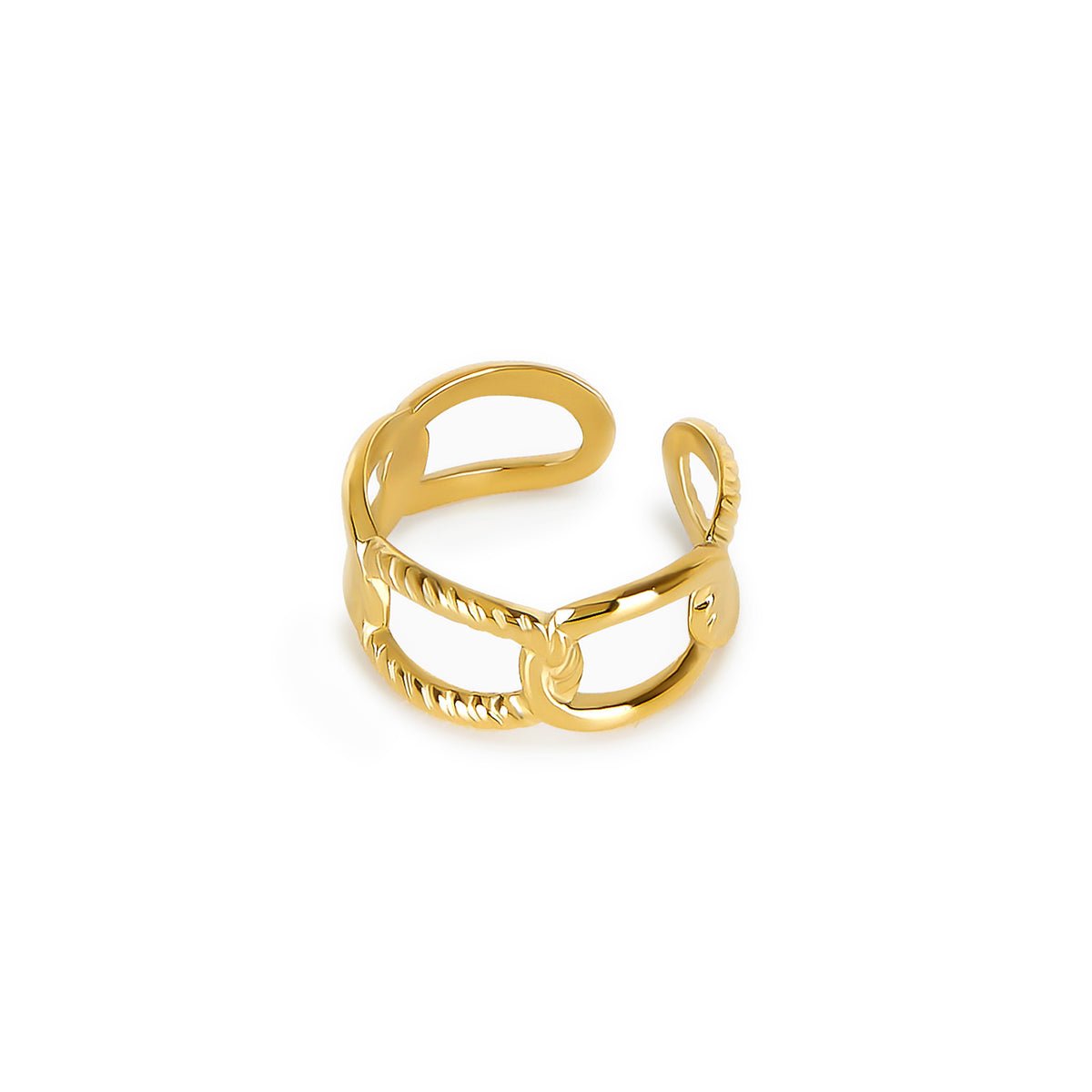 Link Adjustable Ring - 18k Gold Plated