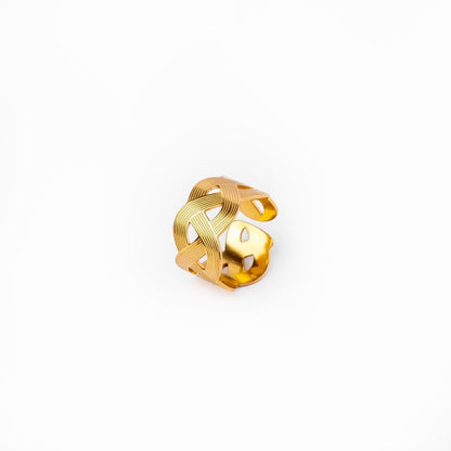 Adjustable Wavy Ring 18k Gold Plated