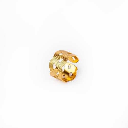 Adjustable Wavy Ring 18k Gold Plated