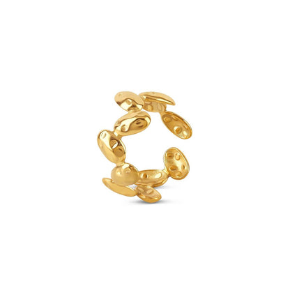 Organic Textured Adjustable Ring 18k Gold Plated