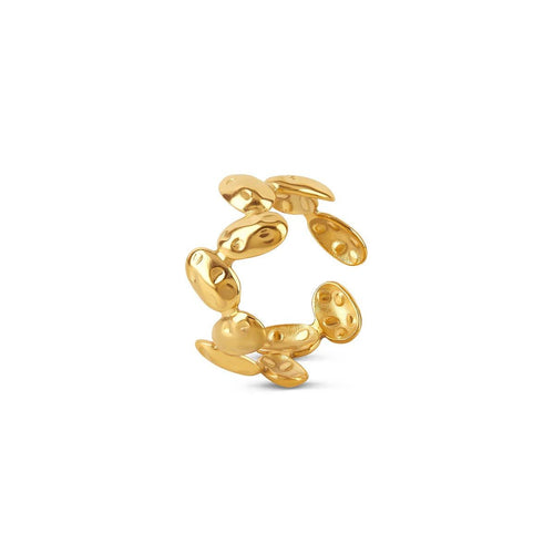Organic Textured Adjustable Ring 18k Gold Plated