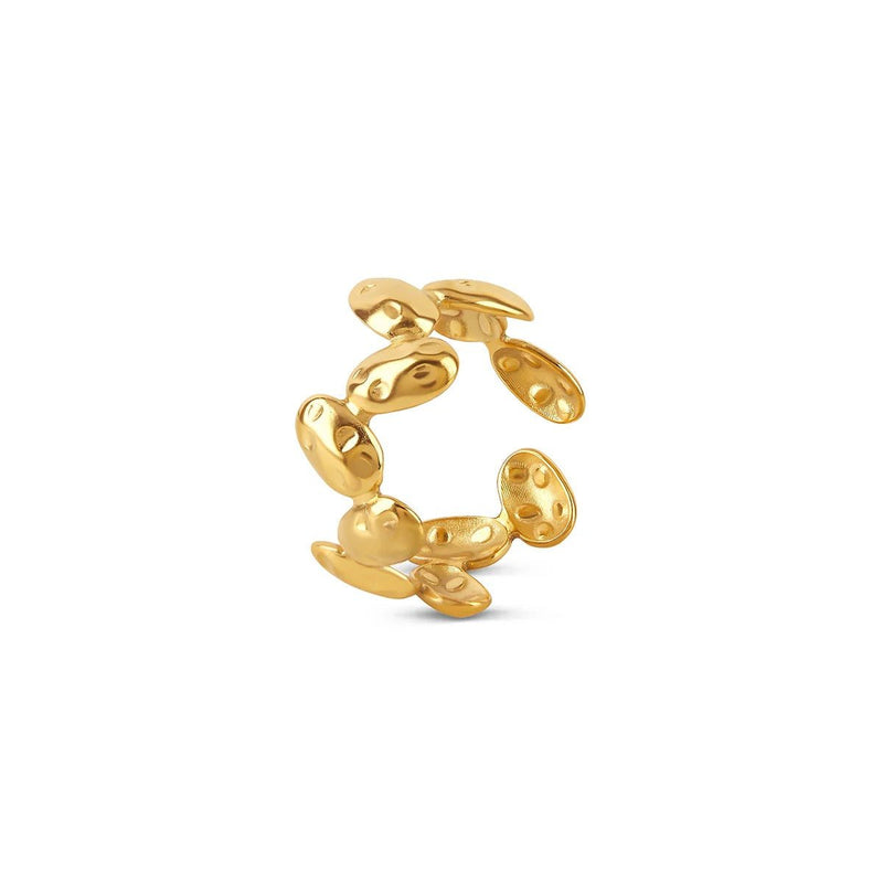 Organic Textured Adjustable Ring 18k Gold Plated
