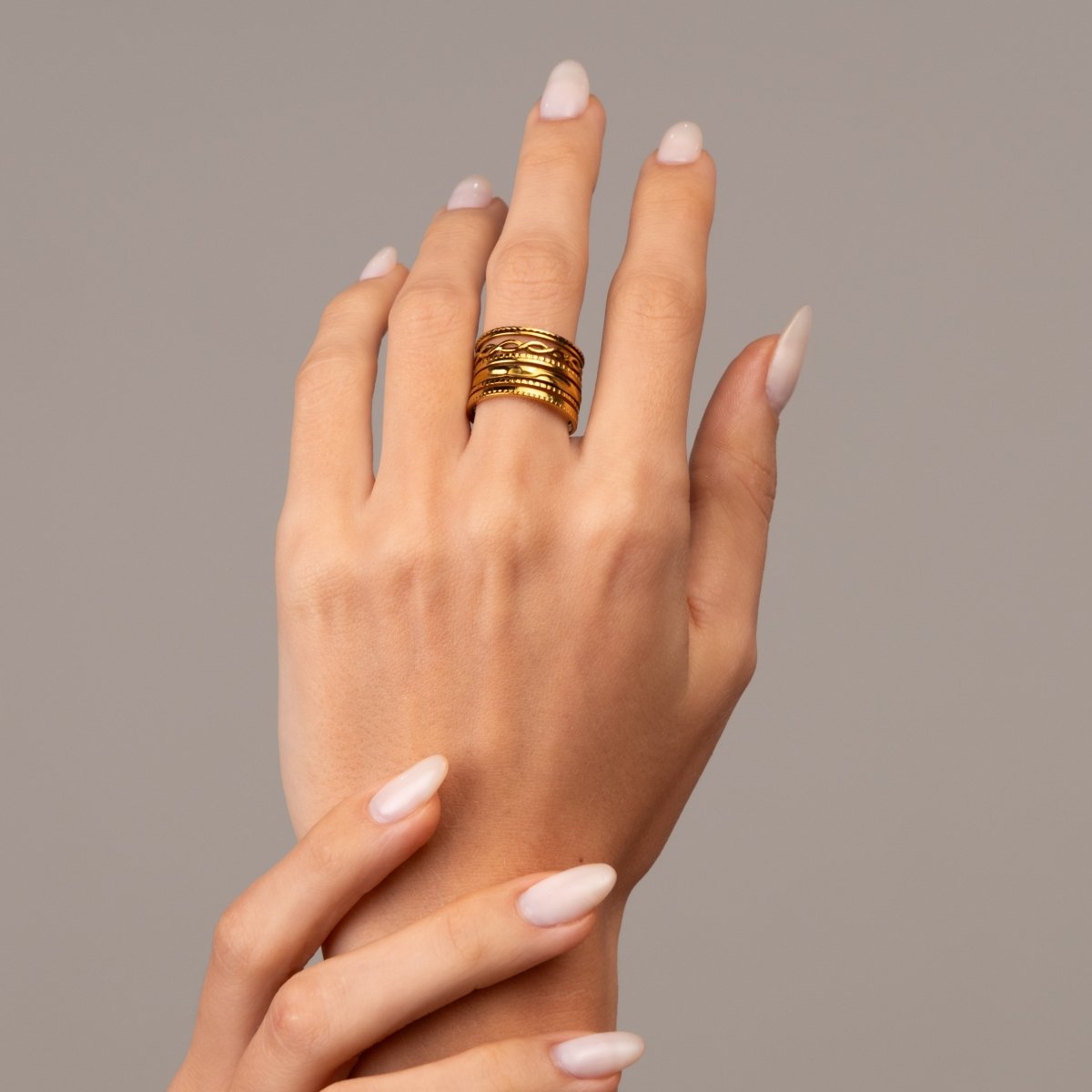 Royale Adjustable Ring - 18k Gold Plated