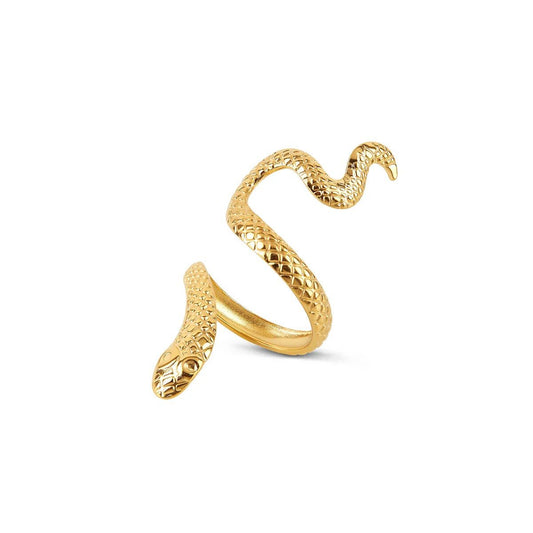 Serpent Adjustable Ring 18k Gold Plated