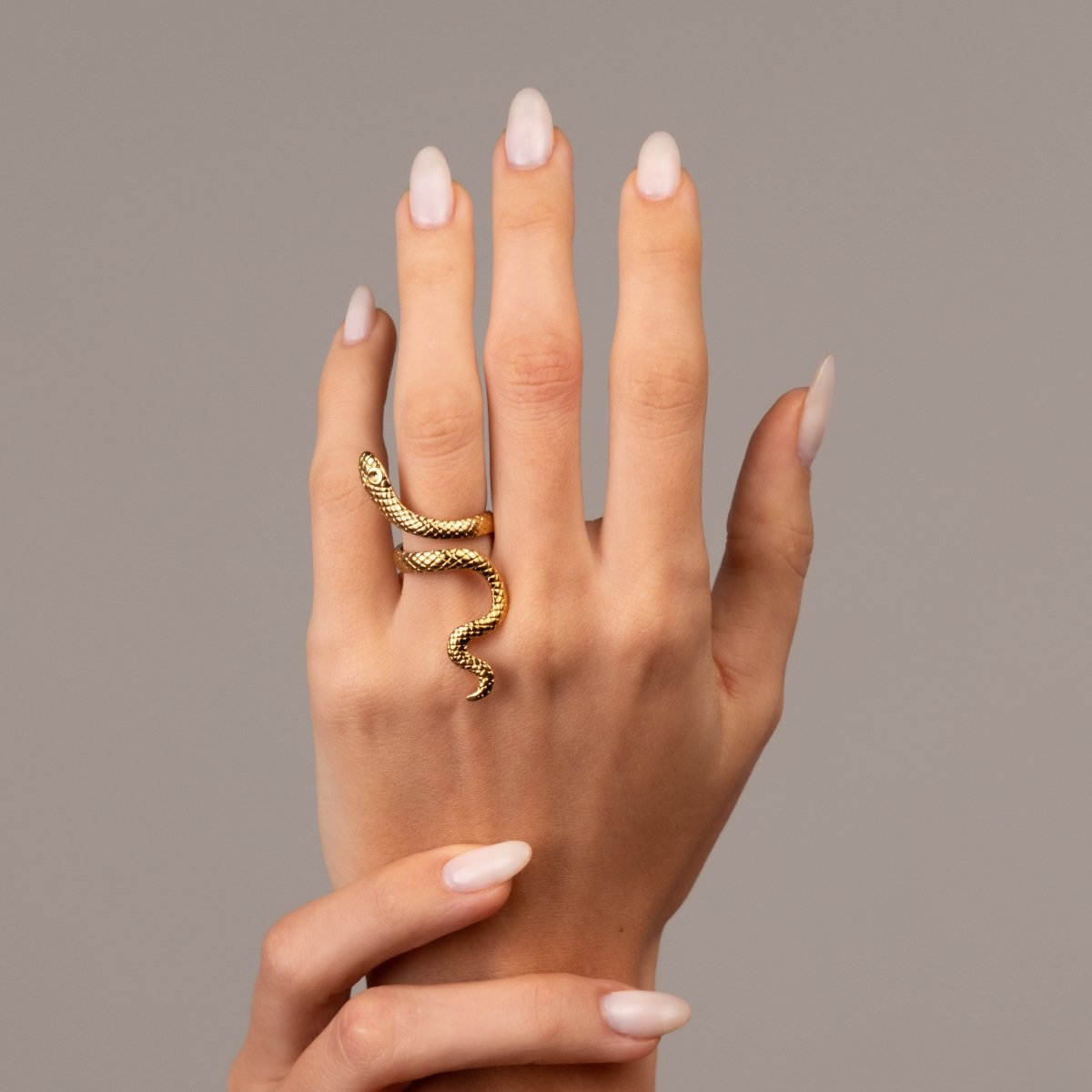 Serpent Adjustable Ring 18k Gold Plated