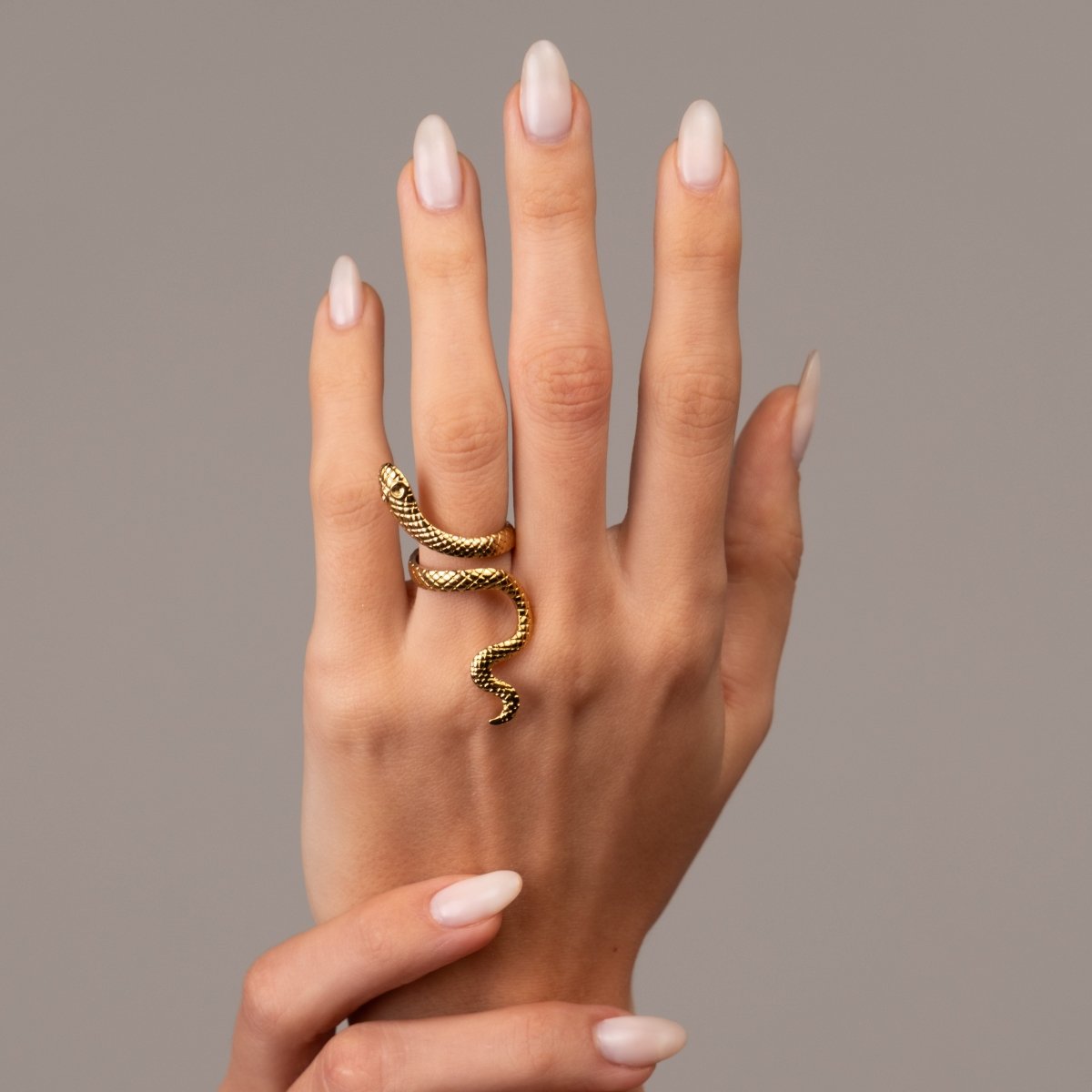 Serpent Adjustable Ring 18k Gold Plated