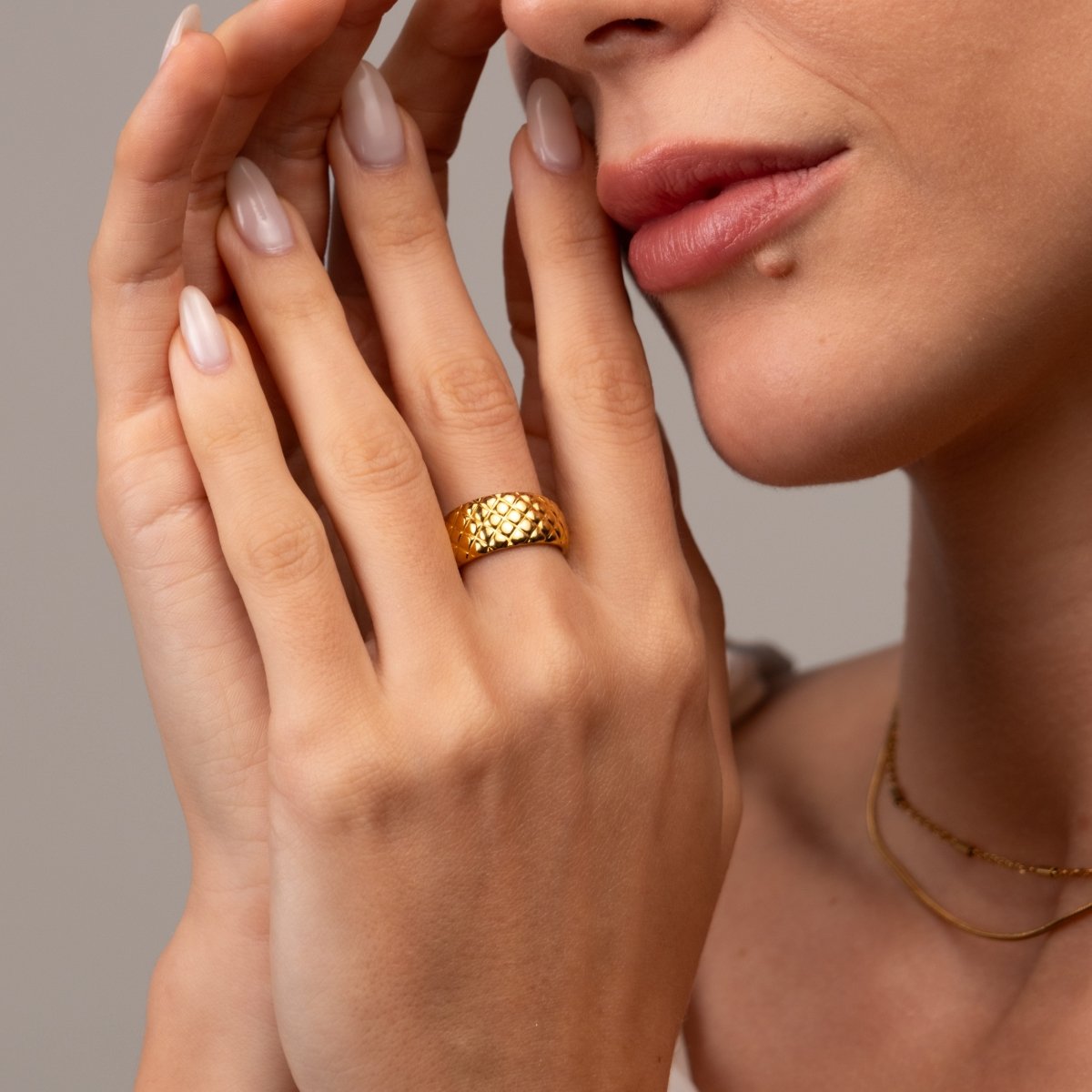 Luxe Weave Adjustable Ring 18k Gold Plated